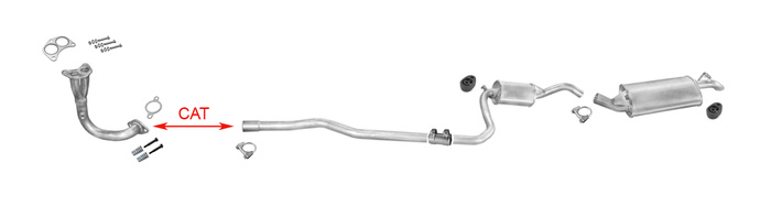 Auspuff für FORD FIESTA 1.1 Classic 50PS 09.1991-01.1994 +Rohr Auspuffanlage