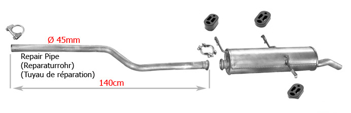 Auspuff CITROEN ZX 1.9 D 68PS Kombi mit KAT! 1994-1998 Auspuffanlage