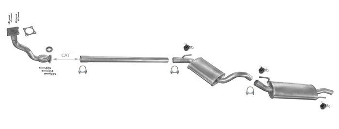 Auspuff VW GOLF 3 III 1.8 90PS Schrägheck Cabrio 1991-1995 Auspuffanlage