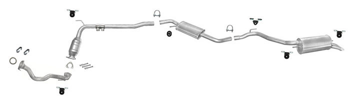 Auspuff + Katalysator VW T4 1.9 TD 2.5 TDI SWB-Kurz 1996-2003 +Hosenrohr