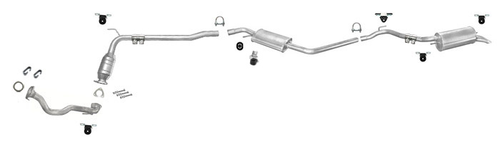 Auspuff + Katalysator VW T4 1.9 TD 2.5 TDI LWB-Lang 1996-2003 +Hosenrohr