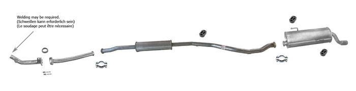 Auspuff +Rohr für PEUGEOT 206 CC 1.6 16V Chrom Endrohr 2005-2007 Auspuffanlage