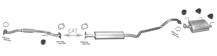 Auspuff NISSAN ALMERA II 1.5 1.8 Schrägheck EURO4 00-02 +Rohr Auspuffanlage