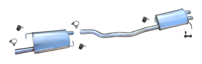 EDELSTAHL Auspuff für VW T5 2.0 TDi BiTDi 2.5 TDi SWB-Kurz 03-15 Auspuffanlage