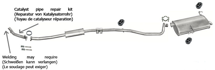 Auspuff PEUGEOT 206 1.1 1.4 1.6 SW Kombi 2001-2007 Auspuffanlage