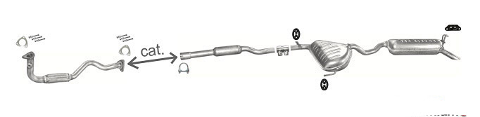 Auspuff FIAT BRAVA / BRAVO (182) 1.2 16V 60kW 1998-2001 Auspuffanlage