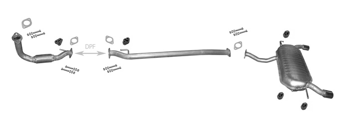 Auspuff für HYUNDAI TUSCON 2.0 CRDi 4x4 mit DPF +Rohr Vorne Auspuffanlage