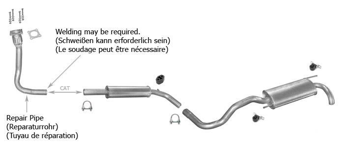 Auspuff VW POLO (6N 6N2) 1.9 D 64PS Schrägheck Auspuffanlage