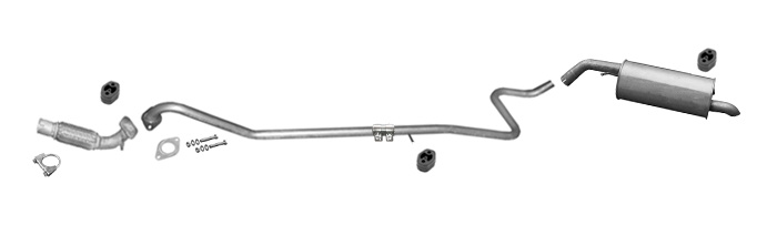 Auspuff für FORD FIESTA MK6 1.6 TDCi ohne DPF +Reparaturrohr Auspuffanlage