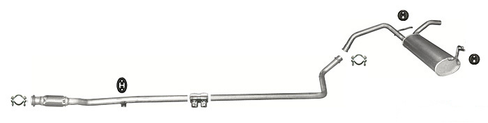 Auspuff TOYOTA AYGO I 1.4 HDI Auspuffanlage