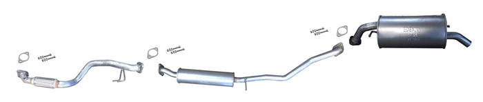 Auspuff für Ssangyong Tivoli 1.6 2WD 4WD 128 PS + Krümmerrohr