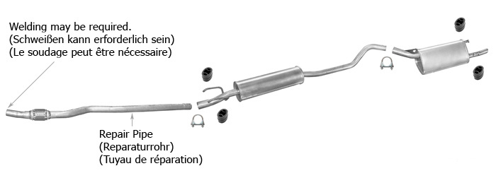 Auspuff OPEL CORSA B 1.0 12V Schrägheck 1996-2000 +Rohr Auspuffanlage