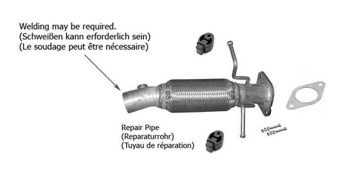 Reparaturrohr für VOLVO S40 II C30 V50 1.8 2.0 auch FlexFuel 2004-2012  Auspuff