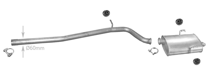 Auspuff für PEUGEOT 406 1.9 TD 92 PS Auspuffanlage