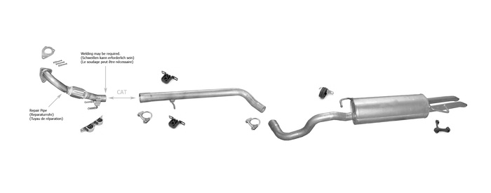 Auspuff für +Rohr für SEAT TOLEDO II SKODA OCTAVIA I 1.9 TDI 97-07 Auspuffanlage