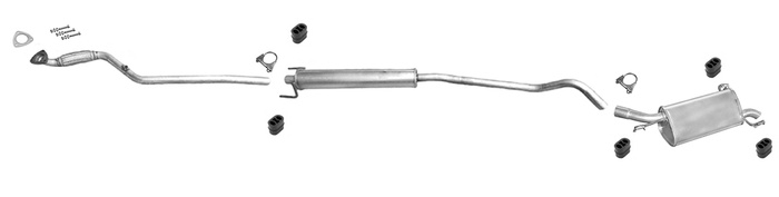 Auspuff für OPEL CORSA C 1.4 16V 90PS 09.2000-09.2003 Auspuffanlage