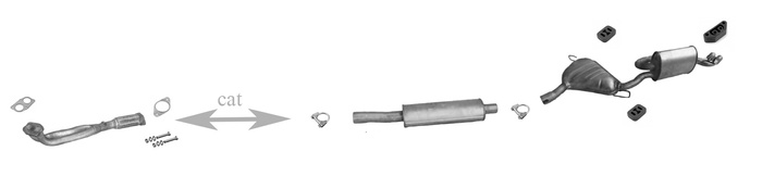 Auspuff für FIAT BARCHETTA 1.8i 130 PS bis 2000 + Rohr Auspuffanlage