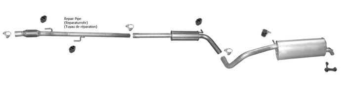 Auspuff für SKODA FABIA II 1.2 TSI Schrägheck +Reparaturrohr Auspuffanlage