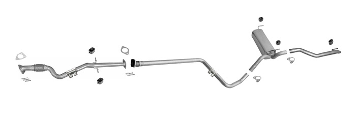 Auspuff mit Rohr Mitte für CHEVROLET CRUZE (J308) 1.4 140PS Kombi + Rohr