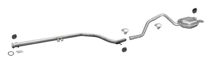 Auspuff mit Rohr Mitte für FORD MONDEO III 2.0 2.2 DCi TDCi Kombi Auspuffanlage