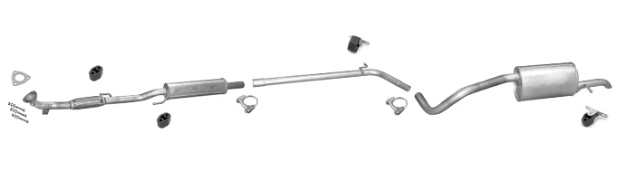 Auspuff VW POLO (6R) 1.2 2009-2014 Auspuffanlage