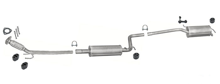 Auspuff VW CADDY III 2.0 SDI +Rohr Vorne Auspuffanlage