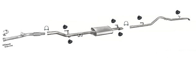 Auspuff MERCEDES SPRINTER 408 411 413 CDI LWB ohne KAT +Rohr Auspuffanlage