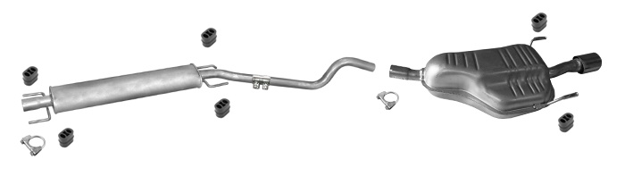 Auspuff für OPEL ASTRA H 1.6 1.8 Schrägheck /GTC mit CHROM Endrohr Auspuffanlage