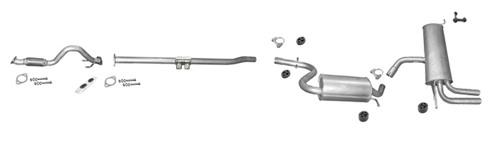 Auspuff für SEAT LEON 1P1 / SEAT ALTEA 1.4 TSI +Rohre Auspuff