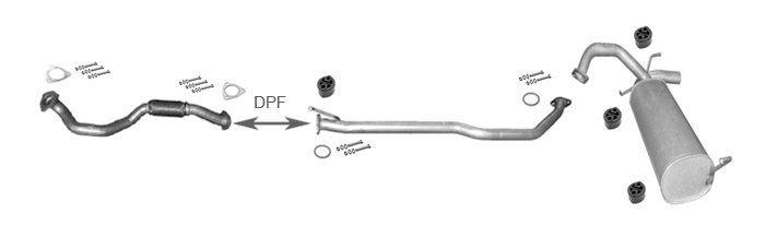 Auspuff für FIAT SEDICI 1.9 D Multijet JTD+ Rohr Auspuffanlage