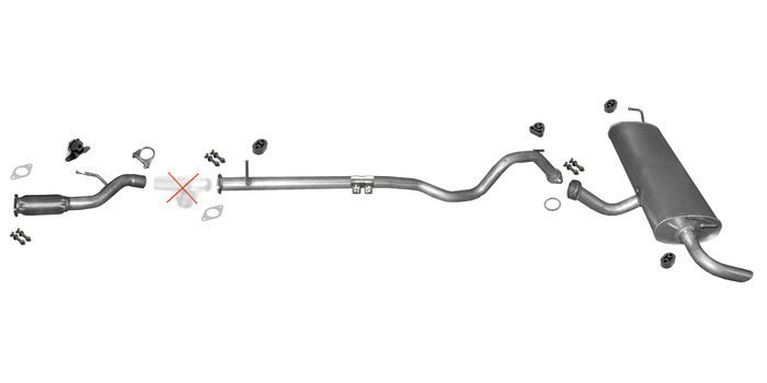 Auspuff für NISSAN QASHQAI II / RENAULT KADJAR 1.5 1.6 dCi 2WD + Rohr Vorne