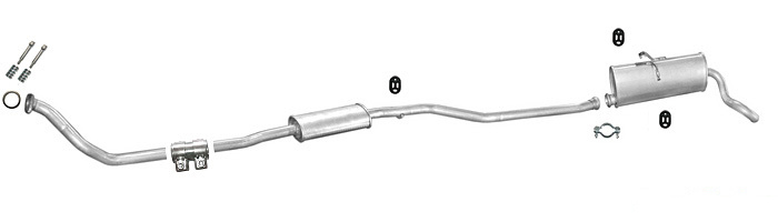Auspuff CITROEN BERLINGO / PEUGEOT PARTNER 1.8 1.9 D 1996-2000 Auspuffanlage