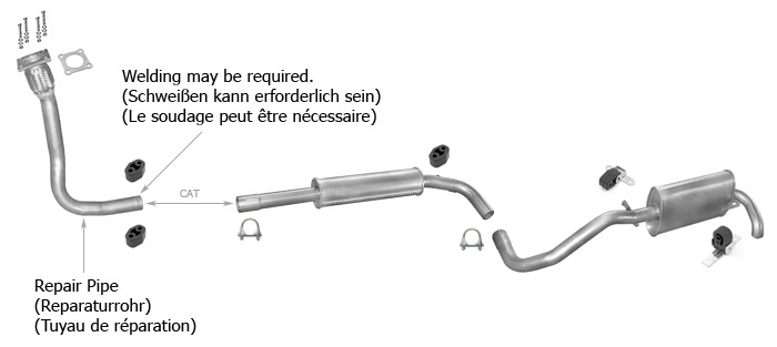 Auspuff VW LUPO 1.7 SDI +Rohr Auspuffanlage