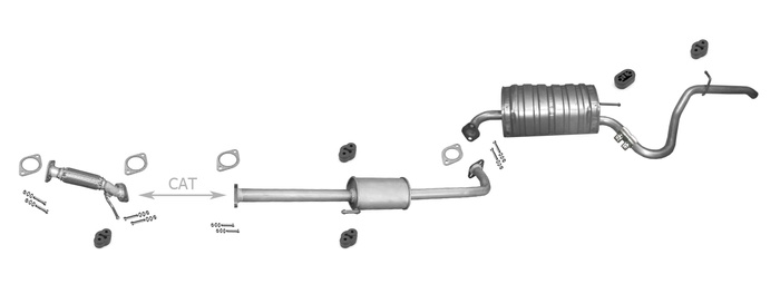 Auspuff für HYUNDAI I30 I 1.4 1.6 Kombi EURO 3 Flanschverbindung +Rohr Vorne