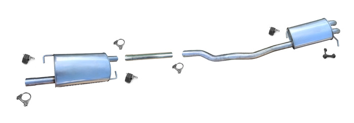 EDELSTAHL Auspuff für VW T5 2.0 TDi BiTDi 2.5 TDi LWB-lange 03-15 Auspuffanlage