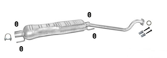 Mittelschalldämpfer OPEL ASTRA G 1.6 1.8 16V Cabrio Coupe Auspuff Mitteltopf