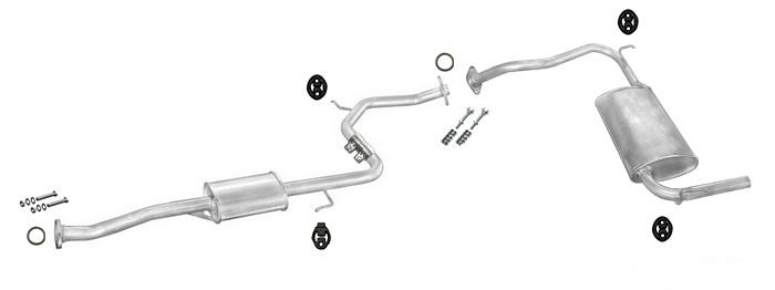 Auspuff MAZDA 323 P C V 1.5 16V Coupe Schrägheck 3-Türen Auspuffanlage