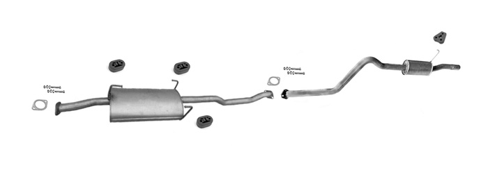 Auspuff für HYUNDAI H1 H200 2.5 TDi 99PS 2001-2005 BUS Auspuffanlage