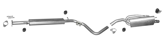 Auspuff für FIAT BRAVO II (198) 1.4 T-JET 150PS mit CHROM Endrohr Auspuffanlage