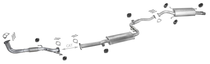 Auspuff für MITSUBISHI CARISMA 1.8 GDI 125PS 1997-02.1999 +Rohr Auspuffanlage