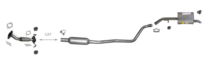 Auspuff +Rohr für HYUNDAI i10 II 1.0 auch LPG Fließheck 2013-2016 Auspuffanlage