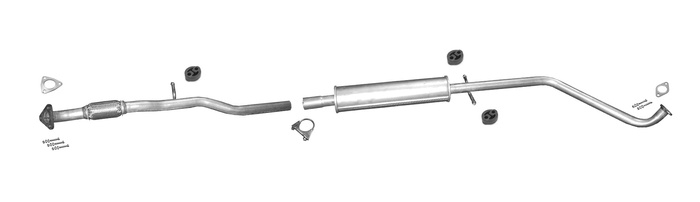 Mittelschalldämpfer für DAEWOO CHEVROLET MATIZ SPARK 1.0 0.8 2005-2013 Auspuff