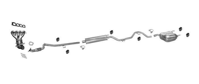 Auspuff +KAT für OPEL VECTRA C (Z02)  1.8 140PS EURO4 Auspuffanlage