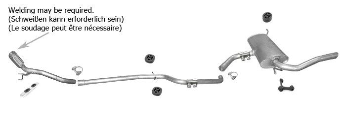 Auspuff SEAT ALTEA XL / TOLEDO III 1.9 TDI mit DPF +Reparatur Auspuffanlage