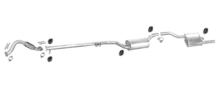 Auspuff FORD FOCUS MK1 2.0 16V Kombi +Rohr Vorne Auspuffanlage