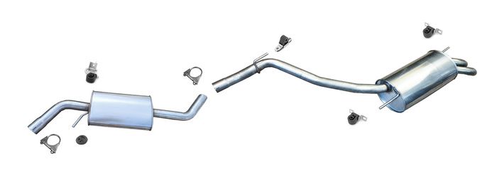 EDELSTAHL Auspuff für VW T4 1.9 TD 2.4 D 2.5 TD SWB-Kurz 1996-2003 Auspuffanlage