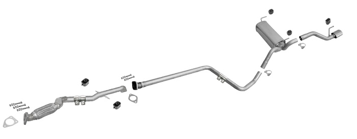 Auspuff mit Rohr Mitte & Vorne für OPEL ASTRA J 1.4 Turbo Schrägheck/GTC +Chrom