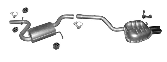 Auspuff für SKODA OCTAVIA II 1.4 TSi +Chrom Auspuffanlage