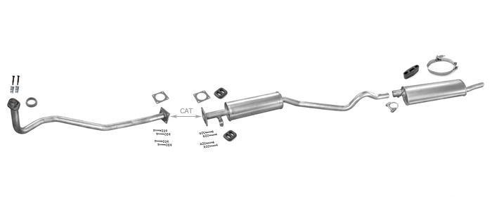 Auspuff DAEWOO NEXIA 1.5 8V 1.8 55/74 kW Schrägheck 1995-1999 Auspuffanlage