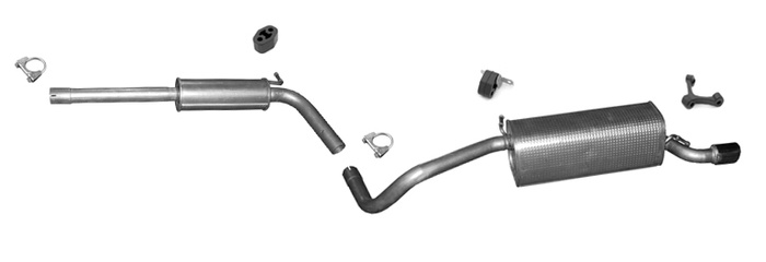 Auspuff für VW Polo V (6R, 6C) 1.2 TSI 8V Auspuffanlage